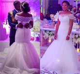 African Mermaid Wedding DressNew African Mermaid Wedding Dress Off Shoulder Bridal Gown